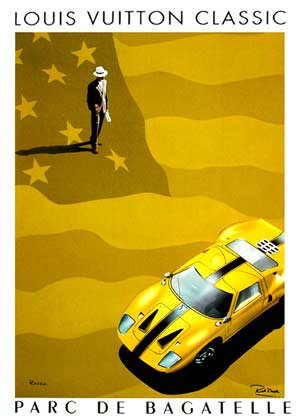 Sold at Auction: A large 20th century Louis Vuitton advertising poster,  designed by Razzia, 'Concours Automobiles Classique', featuring a Ferrari  250 GTO, 148 cm x 110 cm framed and glazed.
